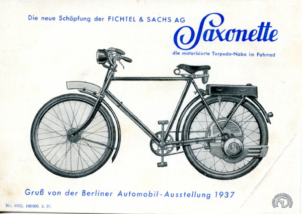 Carte postale publicitaire ditribuée au salon de Berlin 1937.