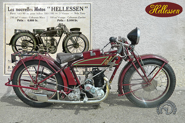 Hellessen type C moteur Moser motocyclette motorrad motorcycle vintage classic classique scooter roller moto scooter