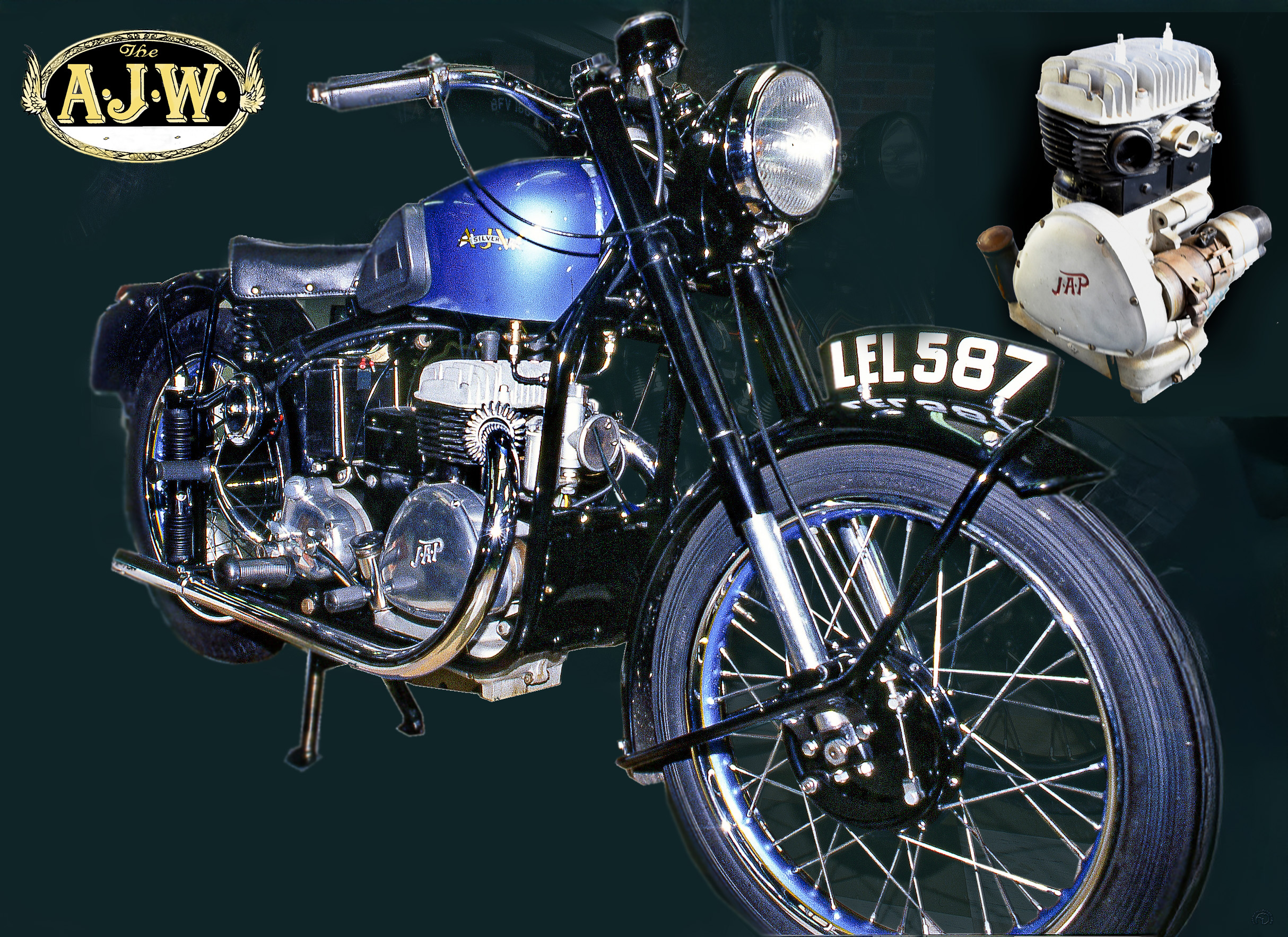 AJW Grey Fox motocyclette motorrad motorcycle vintage classic classique scooter roller moto scooter
