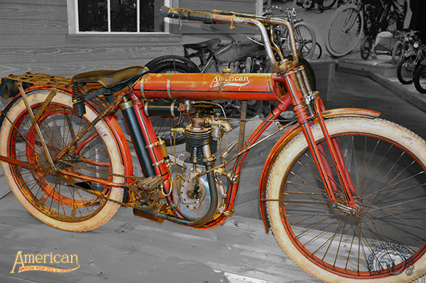 American 4HP Model 12  motocyclette motorrad motorcycle vintage classic classique scooter roller moto scooter